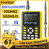 FNIRSI 5012H Handheld Digital Oscilloscope 500MS/s Sampling Rate 10MHz Analog Bandwidth 2.4 Inches Support Waveform Storage