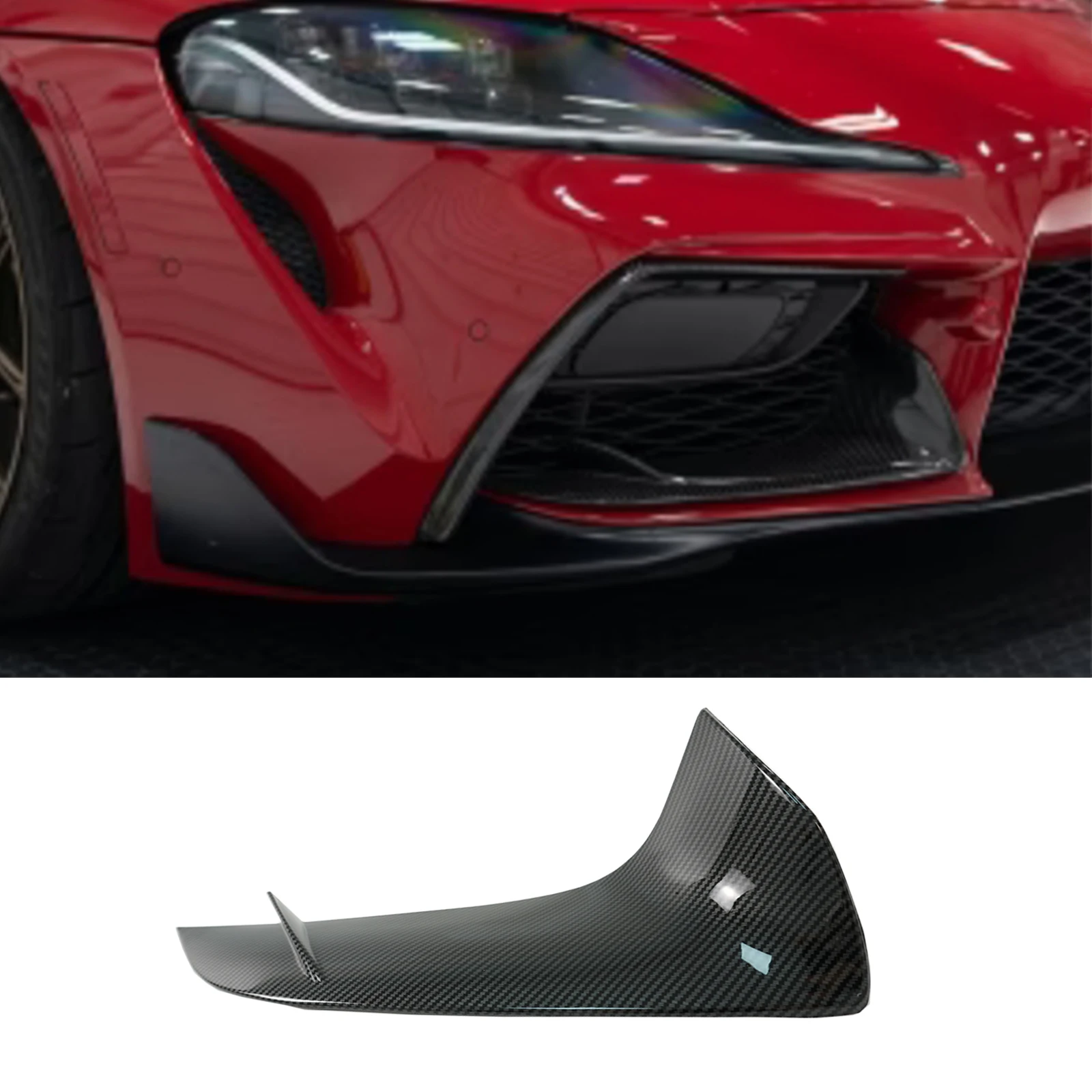 For Toyota Supra GR A90 A91 2020-2024 Car Front Bumper Lower Garnish Cover Splitter Glossy Black/Carbon Fiber Style Body Kit