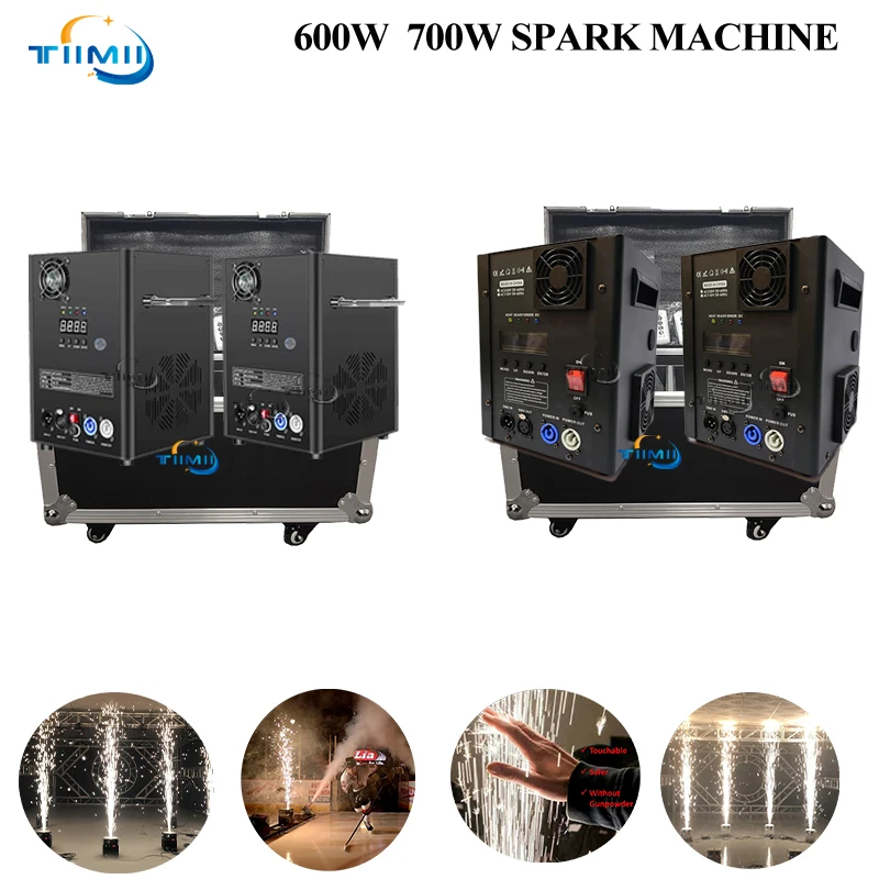 0 Tax 1~4Pcs 600W 700W Cold Spark Machine Remote Cold Firework Fountain FlightcaseStage Spark Machine Wedding Party Show Ti