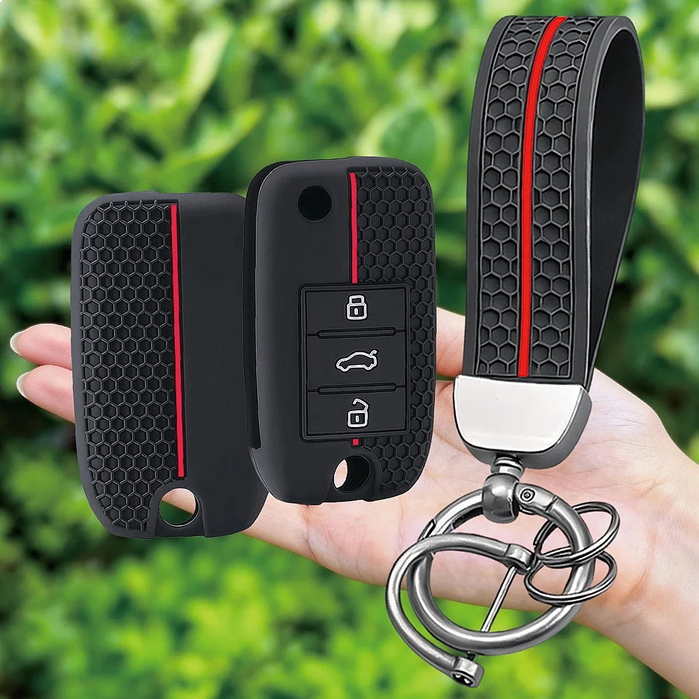 Keychain For Roewe RX5 MG3 MG5 MG6 MG7 MG ZS GT GS 350 360 750 Silicone Car Flip Key Case Cover Shell Protector