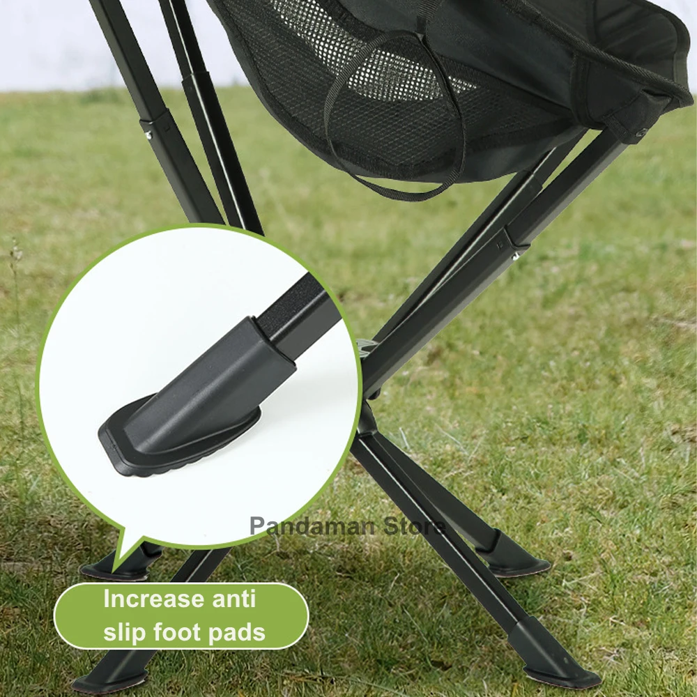 360 Degree Swivel Portable Chair Camping Small Compact Collapsible Folding Chair 5-Second Fast Open