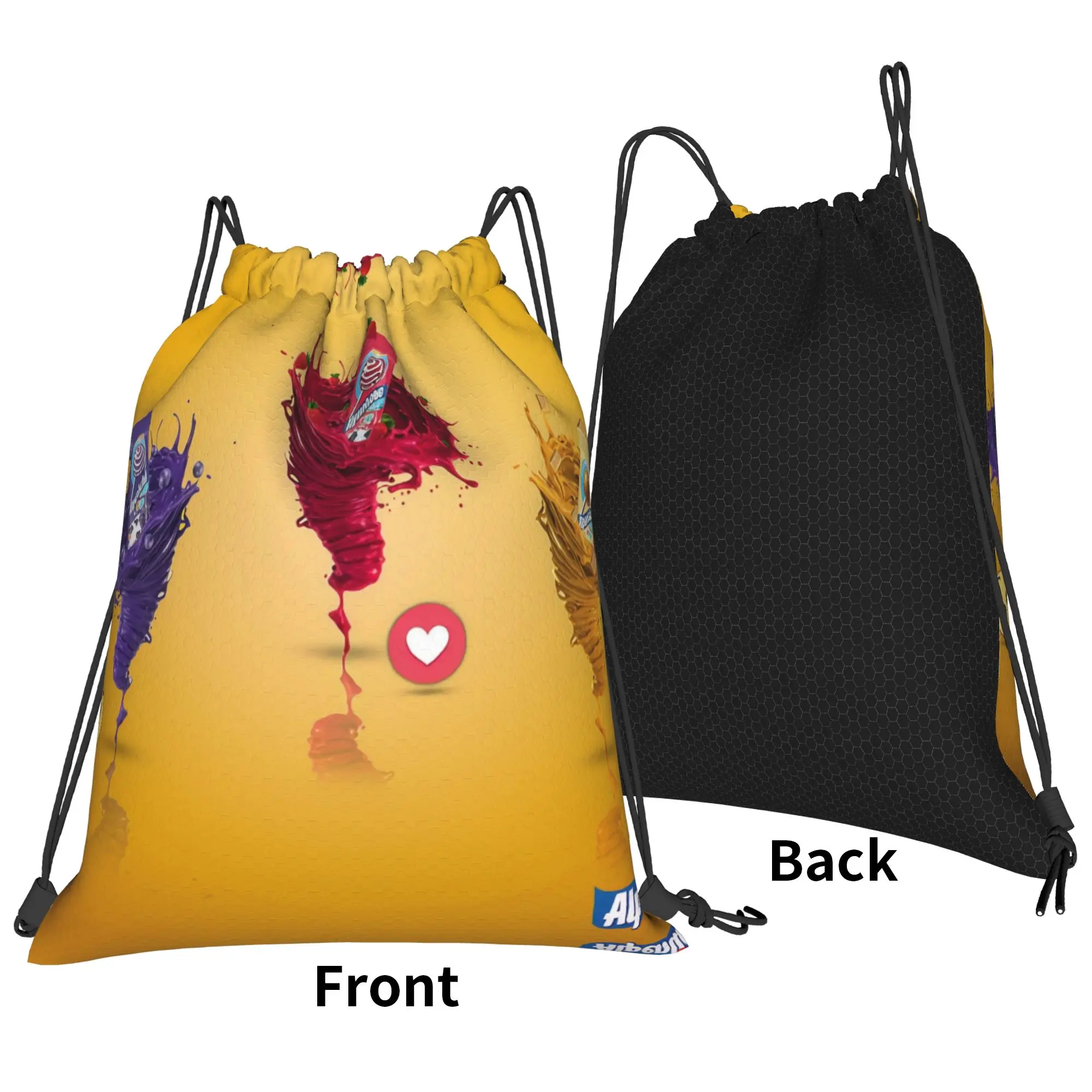 A-Alpenliebee Lollipop Flavor Tornado Social Media Portable Travel Riding Gym Drawstring Storage Sporty Backpacks
