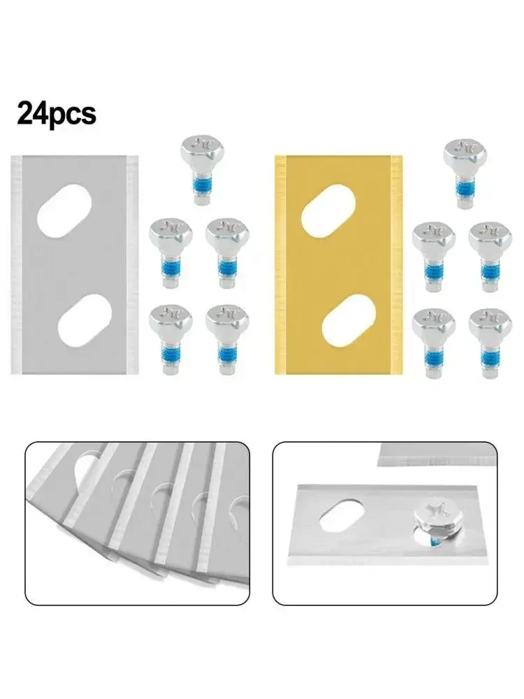 24pcs Lawn Mower Replacement Blades 32x18.6x0.9mm Blades For Robomow RK Robot Replacement Power Tool Accessories