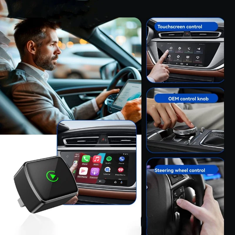 Super Sale Car Wireless Carplay&Android Auto Box 2in1 Box Wired to Wireless Dongle Plug&Play Android AUTO CarPlay Adapter Mini B