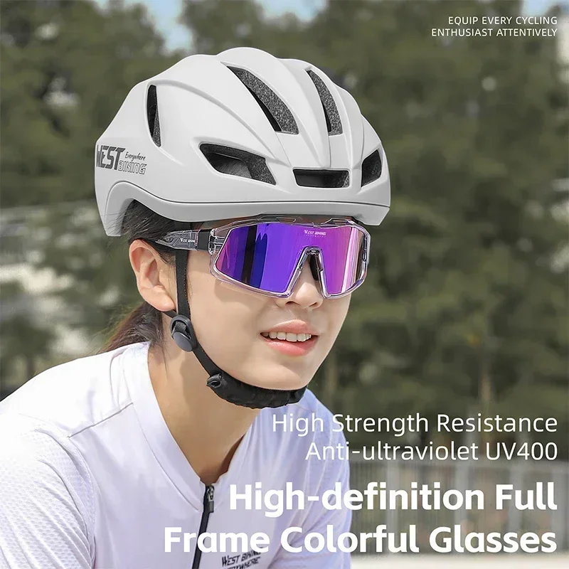 WEST BIKING Polarized Cycling Sunglasses Aesthetic Colorful Ultralight TR90 Glasses UV400 Lens Bike Goggles Couples Sport Gear