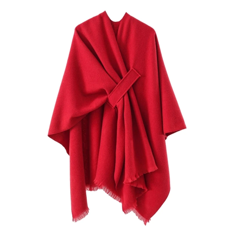 Poncho enveloppant pour femmes, châle ouvert sur le devant, surdimensionné, fournitures pull d'hiver, classique, ouvert sur