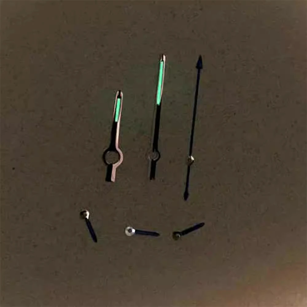 6 PCS Watch Hands Green Luminous Pointers 4mm-9.5mm-13.5mm Watch Hands VK63 Set for VK63 Movement Needle Parts Accessories