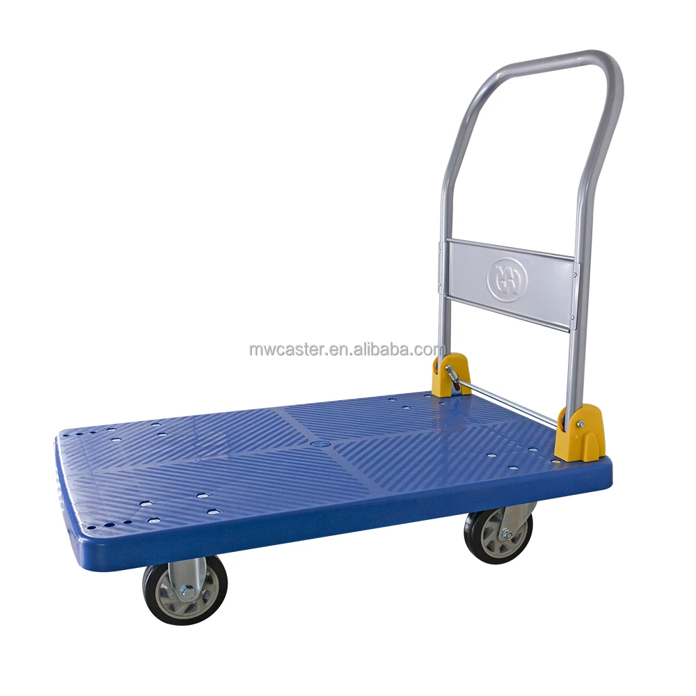

MW Trolley Manufactory 500/600kg Handtruck Hand Cart Industrial Plastic Foldable Platform Trolley