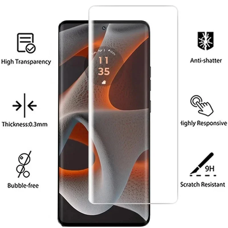 Protecteur d'écran pour Motorola Moto Edge 50 Pro, colle complète incurvée 3D, verre trempé UV pour Edge 50 Fusion 50 X50 Ultra S50 Neo G85