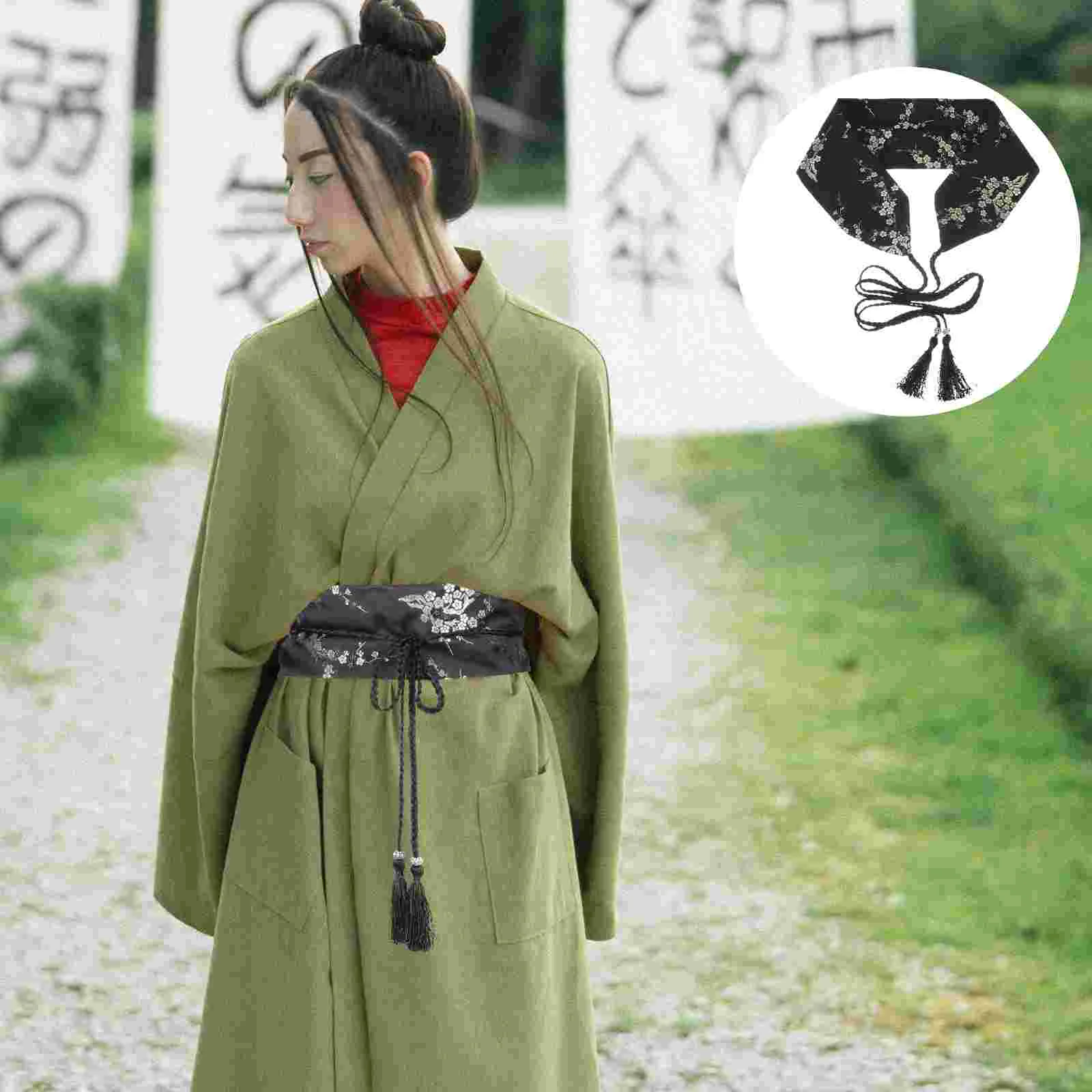 Chinese Decor Kimono Girdle Belt Hanfu with Tassel Bride Yukata Robe Accessories