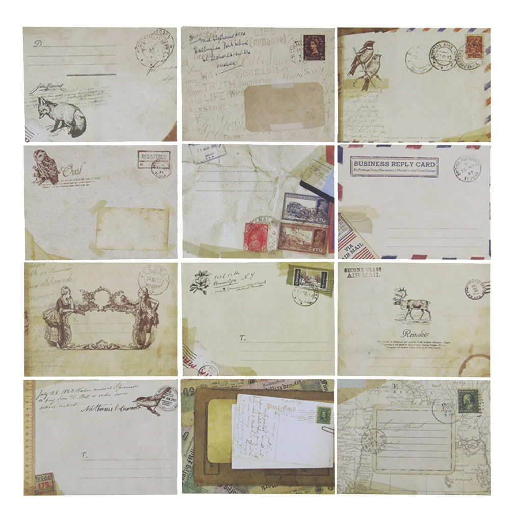 

12pcs/set Vintage Mini Paper Envelope Retro European Style Small Envelope Scrapbooking Stationery Gift