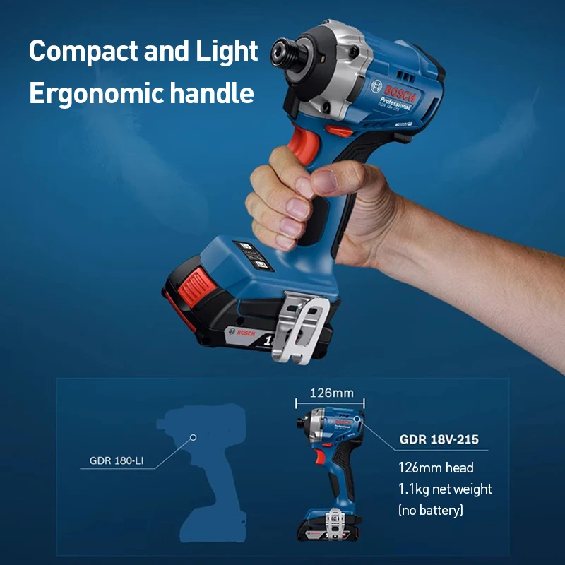 بوش اللاسلكي شنيور يعمل بالبطارية GDR 18 فولت-215 215Nm عزم دوران عالي 18 فولت فرش مفك كهربائي الخشب/المعادن أداة العمل #4