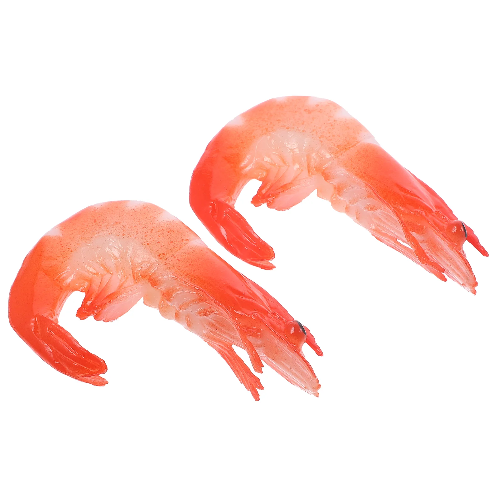 2 Pcs Artificial Food Magnets Child for Whiteboard Fake Shrimp Pvc Shaped Multi-function Fridge