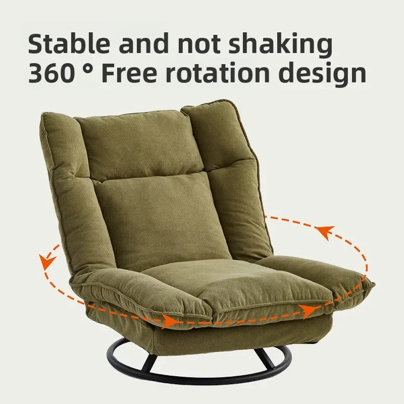 Modern and stylish single person rotating sofa, thick sponge filled fabric sofa lounge chair, living room leisure rotating sofa
