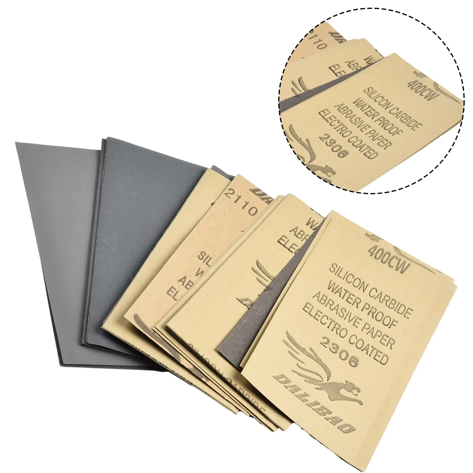 30pc Car Wet Dry Sandpaper 400 600 3000 800 1000 1200 1500 2500 Grit Sandpaper Wet Dry Metal Glass Ceramics Polishing Sand Paper