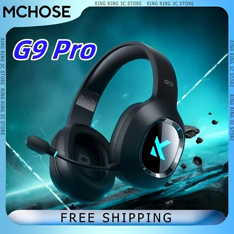 MCHOSE G9 Pro Gaming Headphones Tri-mode Wireless Bluetooth Music Headset with Microphone Noise Canceling Customized Earphones