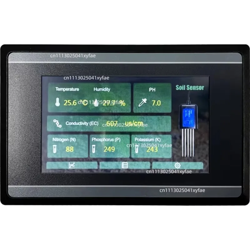 Measure and Record RS485 Soil Moisture EC PH NPK Sensor Using Human-machine Interface Touch Screen