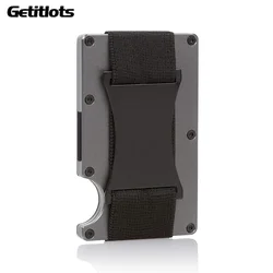 New Business Card Holder Minimalist Credit Cardholder Carbon Fiber RFID Blocking Wallet Money Clip Case Men Slim Metal Wallet