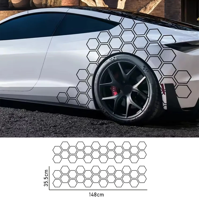 Car Sticker Universal Honeycomb Graphics Film Cars Body Decor Stickers Car Exterior Sticker Auto Vinyl Honeycomb Open Style Tape