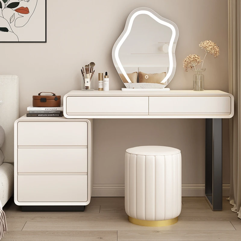 

Desings Minimal Modern Drawers Storage Aesthetic Mirror Makeup Dressing Table White Kawaii Coiffeuse De Chambre Salon Furniture