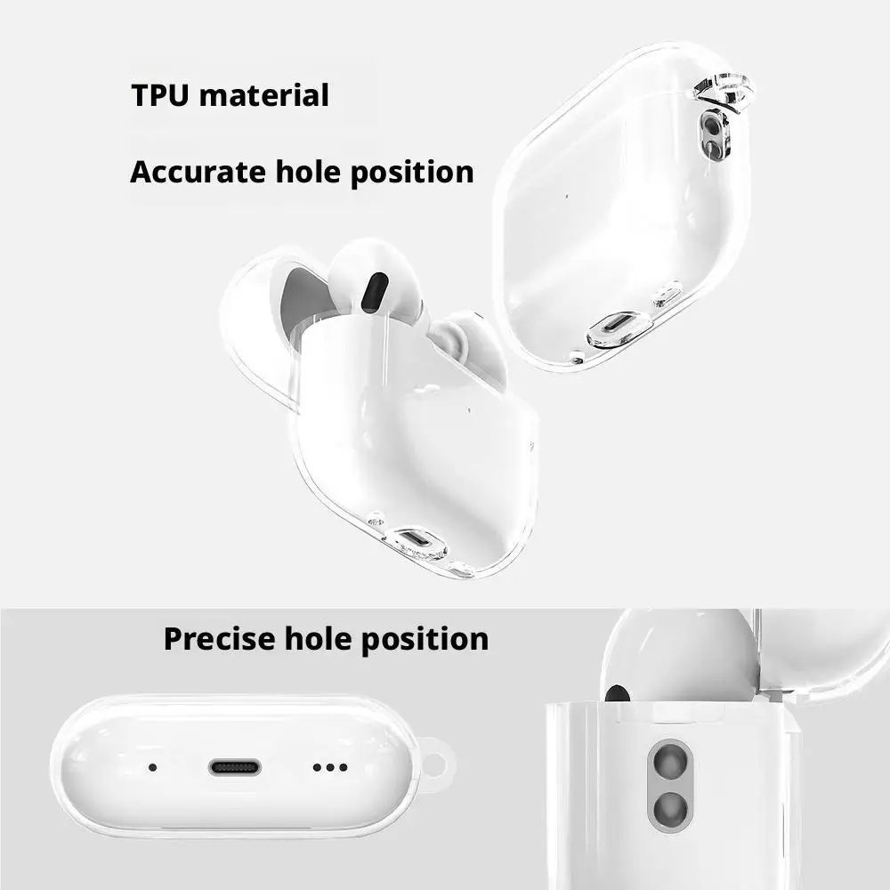 لابل Airpodspro3 الغطاء الواقي شفافة لينة قذيفة بلوتوث سماعة غطاء Airpodspro3 سماعة غطاء