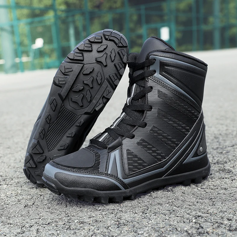 New Men Motorcycle Boots Breathable Anti-fall Motocross Protective Shoes Tie up Men's Motos Equipment Outdoor Sports Shoes