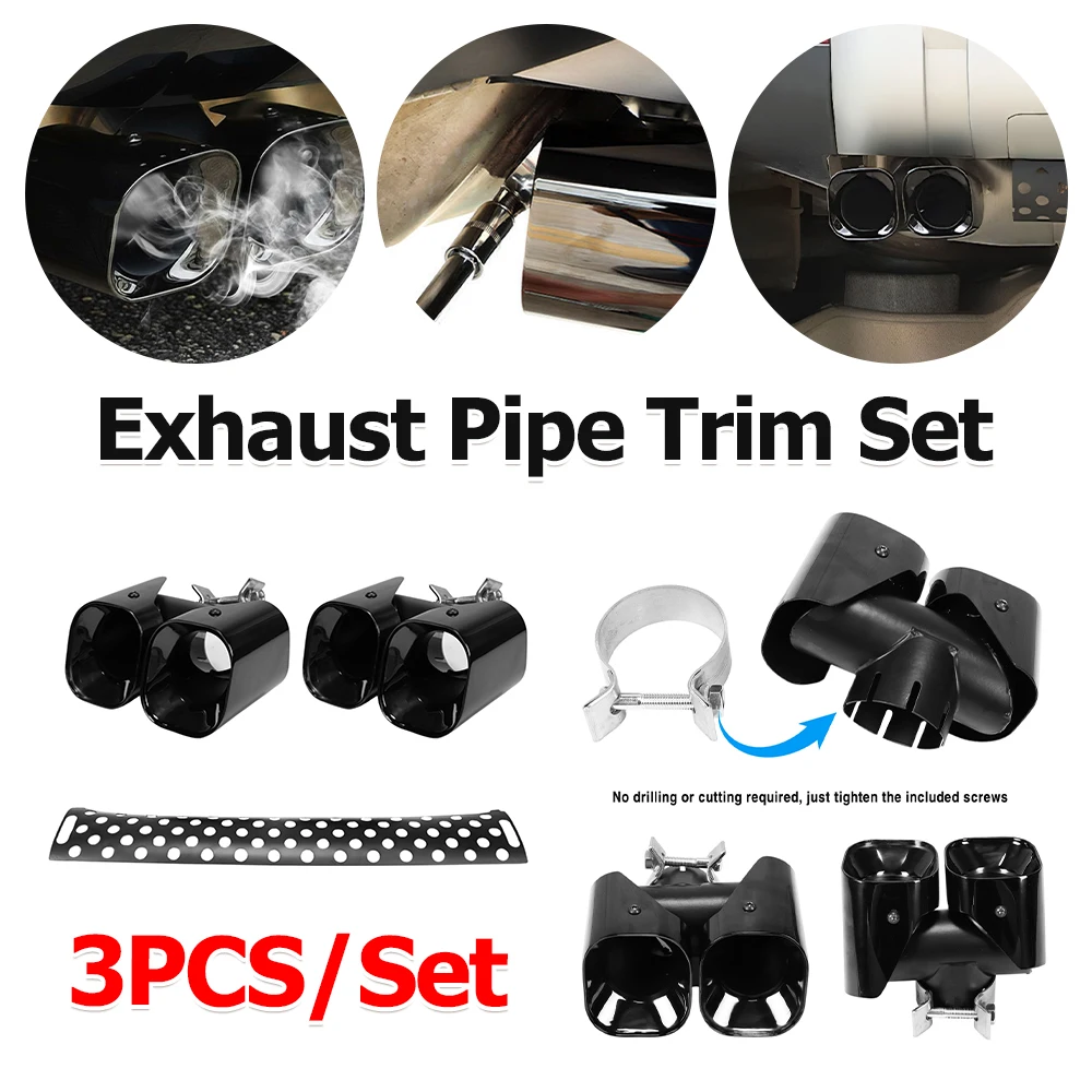 

Набор накладок на выхлопную трубу, декоративные внешние аксессуары, задняя выхлопная труба автомобиля из нержавеющей стали для Land Rover Defender 90/110/130 20-25