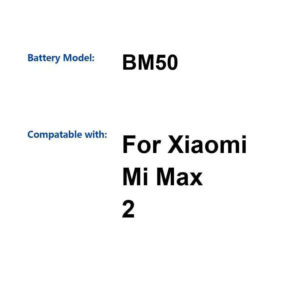 

Безопасный аккумулятор мобильного телефона емкостью 5300 мАч для Xiaomi MI Max 2 BM50