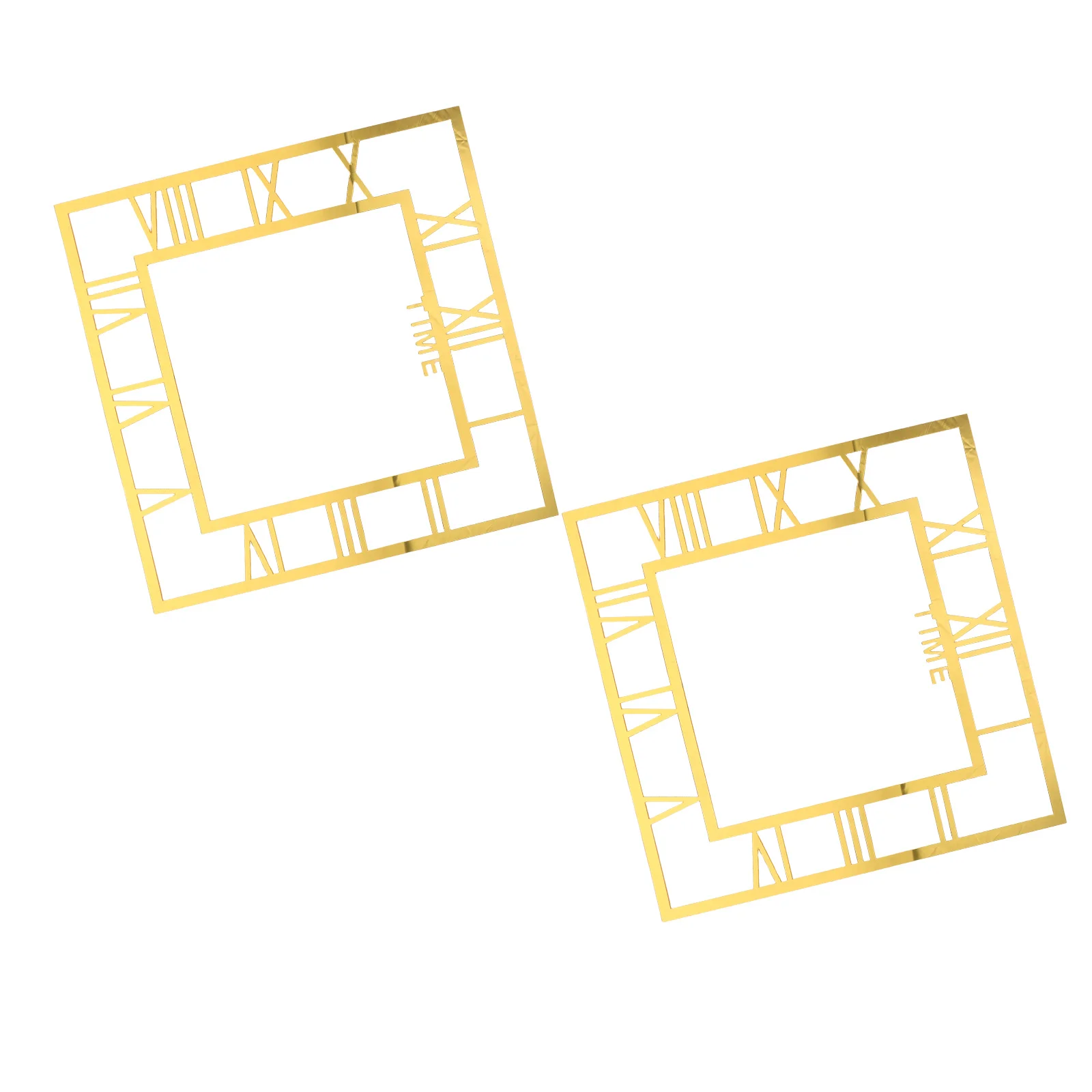 

2Pcs Mirror Wall Clock Stickers Self-Adhesive Square Roman Numerals 9.8x9.8 Modern Decorative Clock Decals Living Room Kitchen