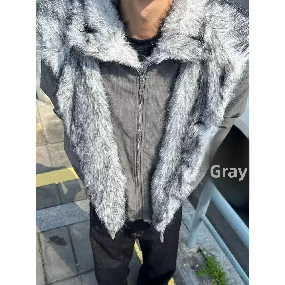 Herren Thiened Lammsamt Baumwolle Jaet Herbst Winter Große Größe 250er Pou Baumwollmantel mit Kapuze Paar Oberbekleidung Mantel