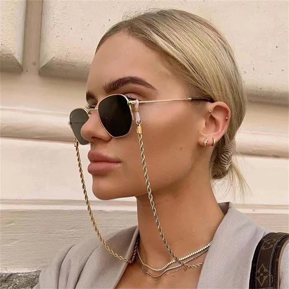 Fashion Metal Men women Eyeglass Chains Sunglasses Reading Beaded Glasses Chain Eyewears Cord Strap Rope female glasses chain