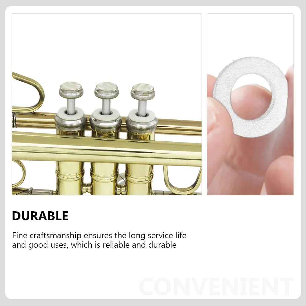 

20pcs Black Trumpet Pads Cotton Keypad Accessories Durable Musical Instrument Parts Key Washer Trombone Valve Caps Cushion