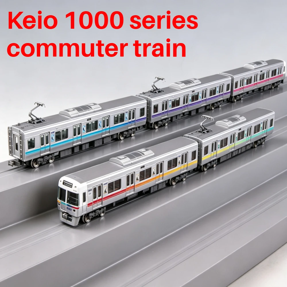 N Scale 1/160 Model Train Keio 1000 Series Commuter Train 50852 Rainbow Livery 5 Car Set Adult Collectible Gift