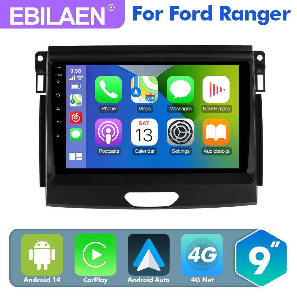 

2026 NEW! 9 "Android 14 Car Radio For Ford Ranger 2015-2022 Multimedia Carplay Android auto GPS Stereo DSP camera Head unit