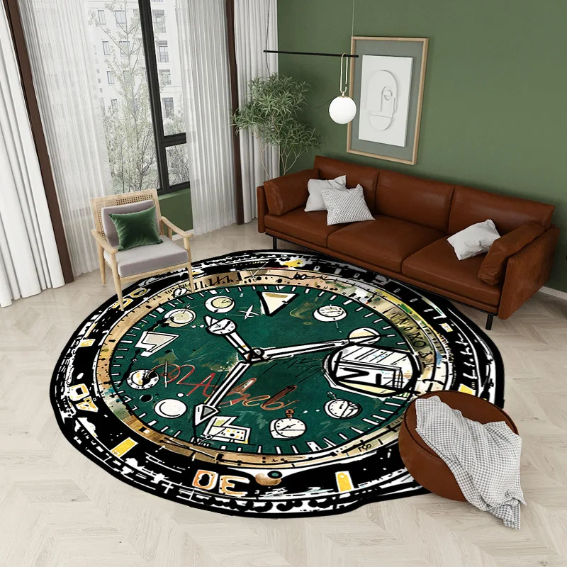 Clock Dial Art Printed Floor Mat Door Mats Lounge Rug Kids Carpet Living Room Bedroom Cloakroom Modern Home Decoration Rugs