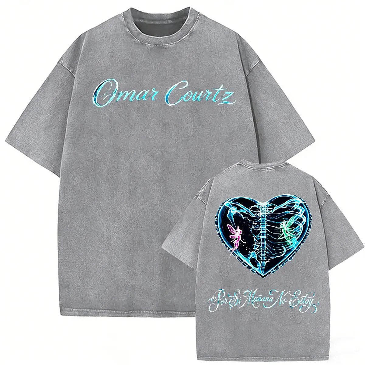Vintage Washed Omar Courtz Por Si Manana No Estoy Tour T-Shirts Herren Damen Mode Ästhetisches T-Shirt Streetwear Oversized T-Shirt – Detail 27