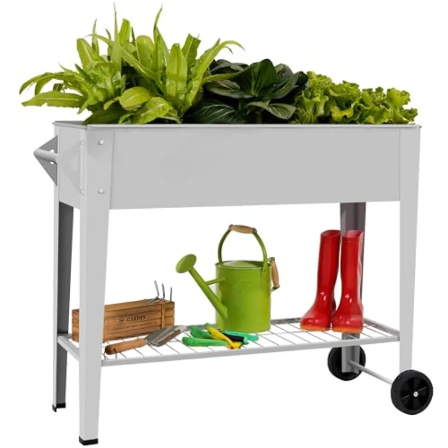 

Elevate Herb Garden Planter Box Outdoor Raised Planter Box with Legs On Wheels