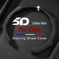 Nuovo coprivolante per auto coprimozzo in pelle ultrasottile per Tesla Model 3 Model Y Model S accessori interni per auto