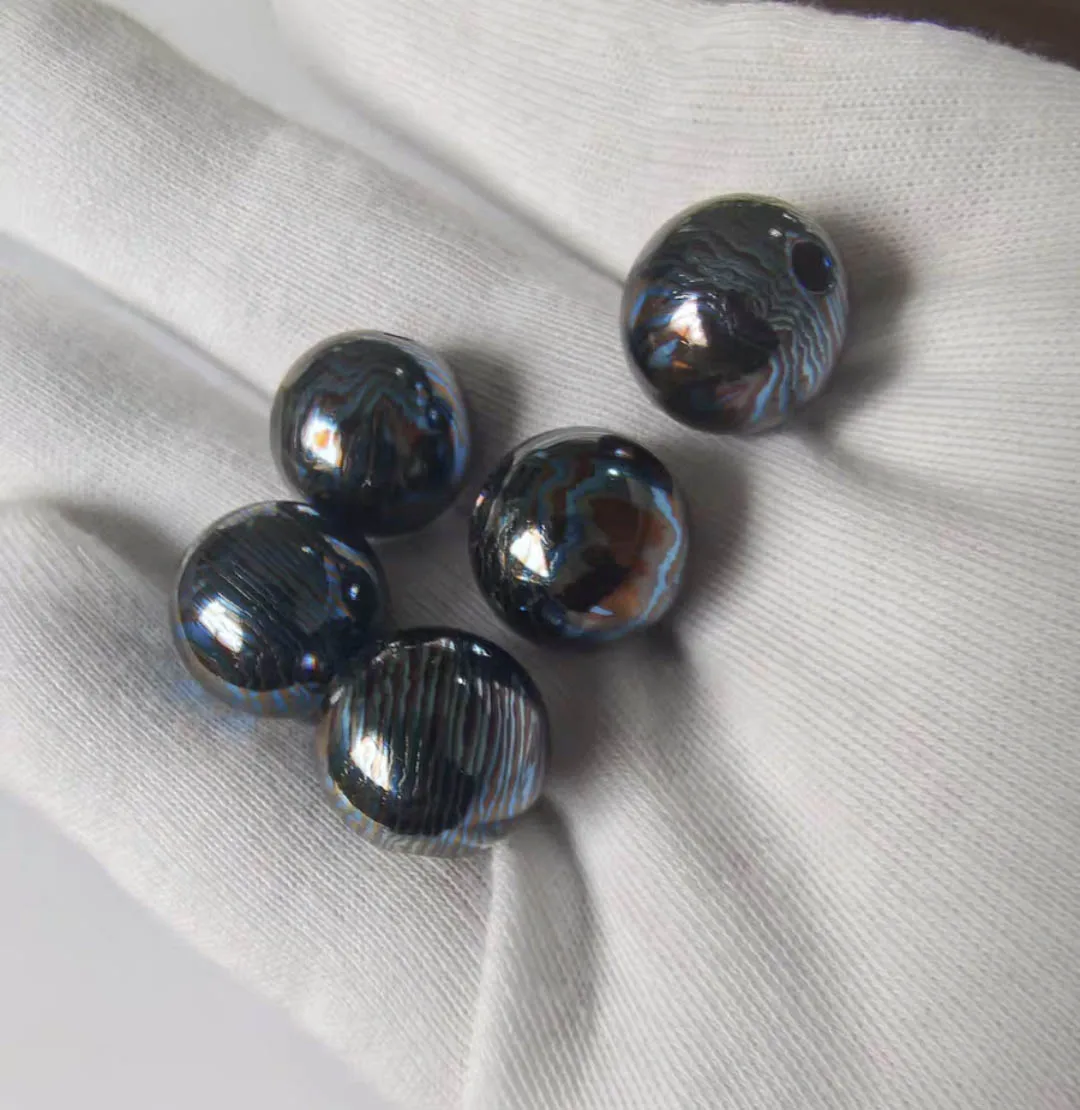 1 Piece 3 Color Zircon Damacus Ball Bead  for Bracelet  16mm