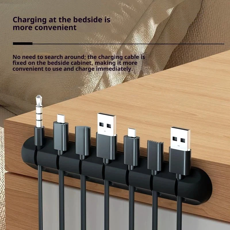 Hot Self Stick Silicone Wire Holder Organizer Cable Winder For USB Mouse Keyboard Headphone Desktop And Vehicle Cable Arrangeme