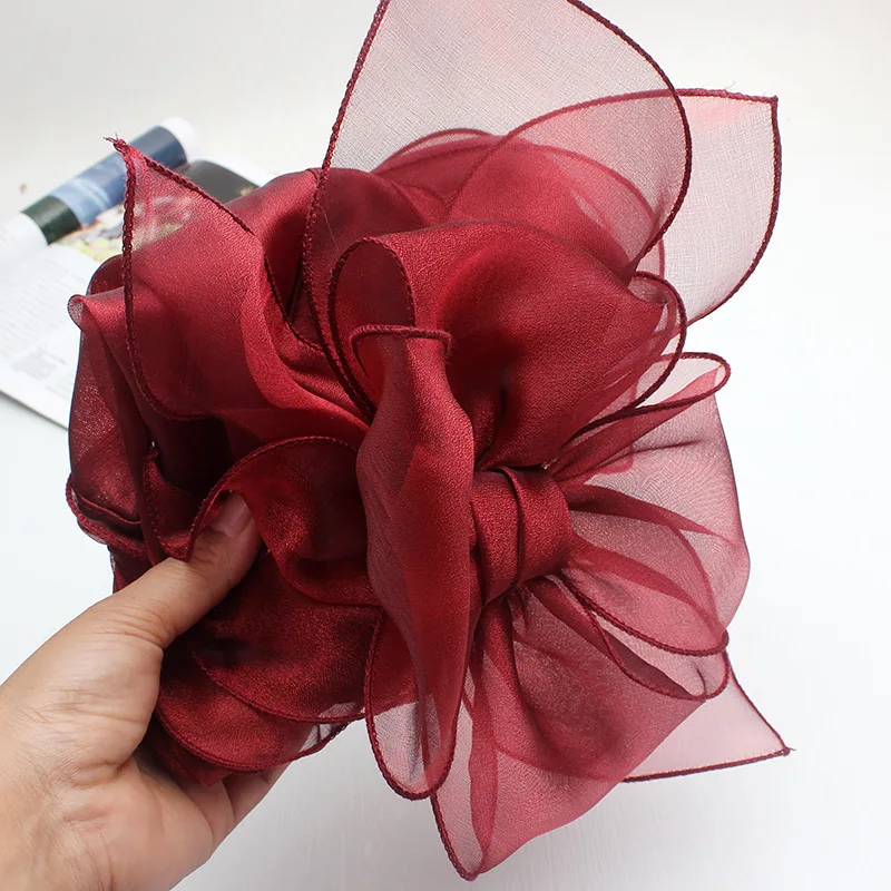 New Eugen yarn hat women's summer European and American fashion bow big brim sun hat travel seaside wavy edge beach hat