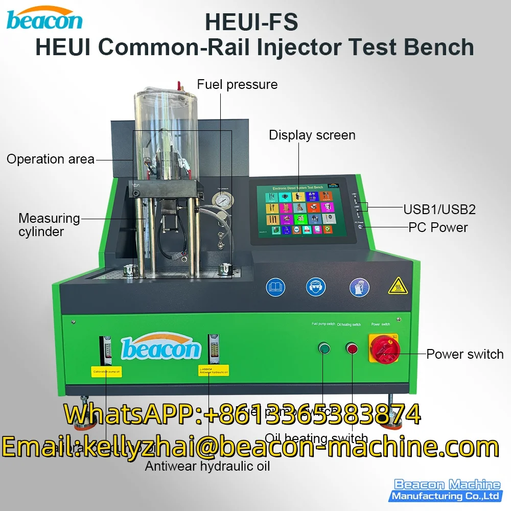 Common Rail Injector Test Bench for C7 C9 3126B 2.2KW 220V Diesel Injector Testing Machine with Graduated Cylinder