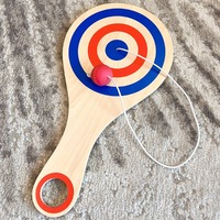 1pc Wooden Target Ball with Elastic String, Kids Hand-Eye Coordination Skill Game, Interactive Sensory Training Toy for Children