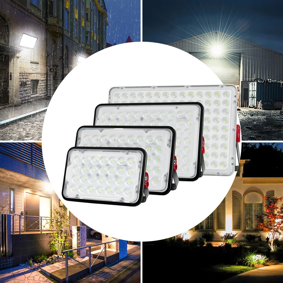 AC 220V LED Flutlicht 50W 200W 400W W Outdoor Flutlicht Scheinwerfer IP66 wasserdichte LED Straßen laterne Landschaft CW/WW