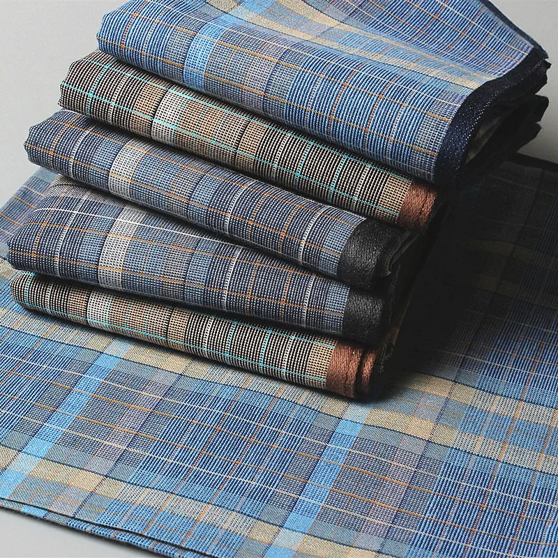 Pañuelo clásico vintage a rayas a cuadros para hombre, pañuelos de bolsillo, 100% algodón, toalla de pecho informal de negocios, lote de 12 piezas