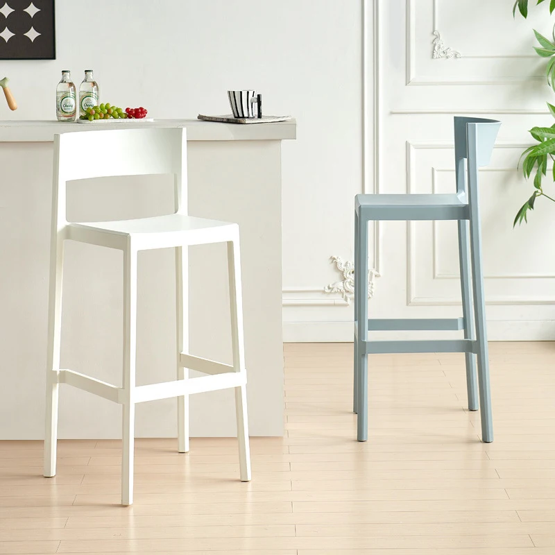 

Modern Minimalist For Restaurants And Cafes, Thickened Plastic Bar Chair, Home Use Creative Designer High Stool