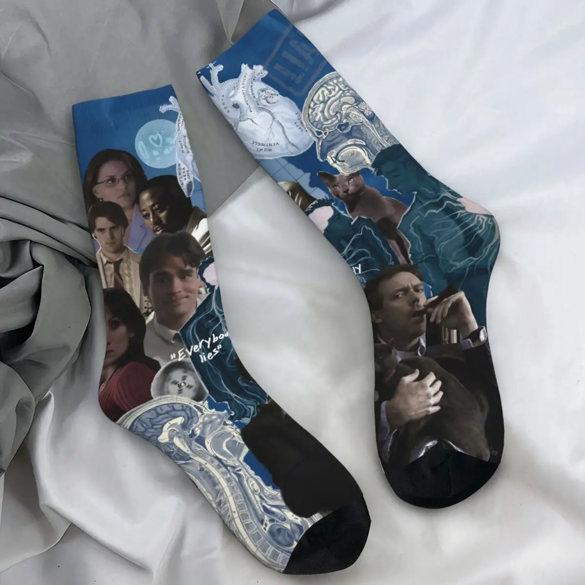 

Dr. Gregory House Socks Winter House MD American Television Stockings Kawaii Couple Medium Soft Socks Skateboard Anti Slip Socks