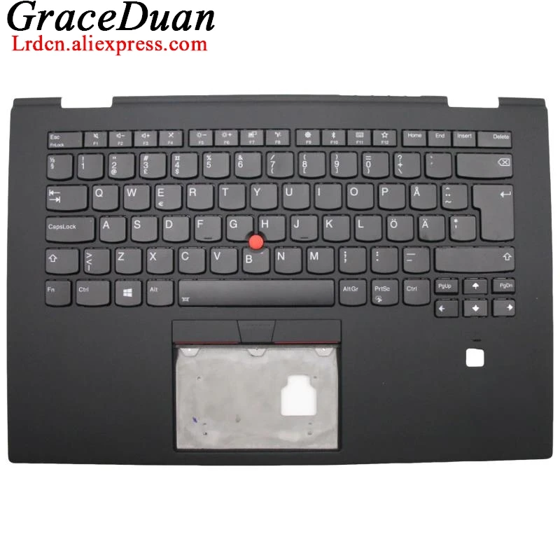

SE Swedish Finnish Black Keyboard Upper Case Palmrest Shell Cover For Lenovo Thinkpad X1 Yoga 3rd Gen 3 G3 01LX809 01LX889 01LX9