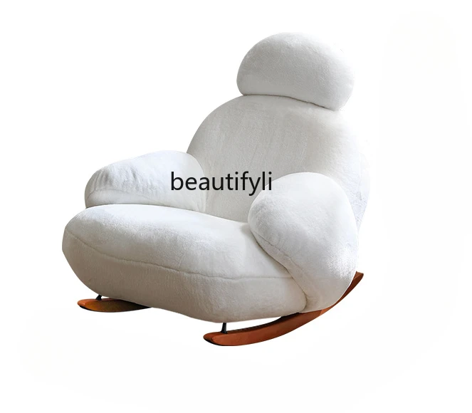 

White Rocking Chair Lazy Sofa Rocking Chair Single Sofa Recliner Living Room Balcony Leisure Chair nordic living room furniture