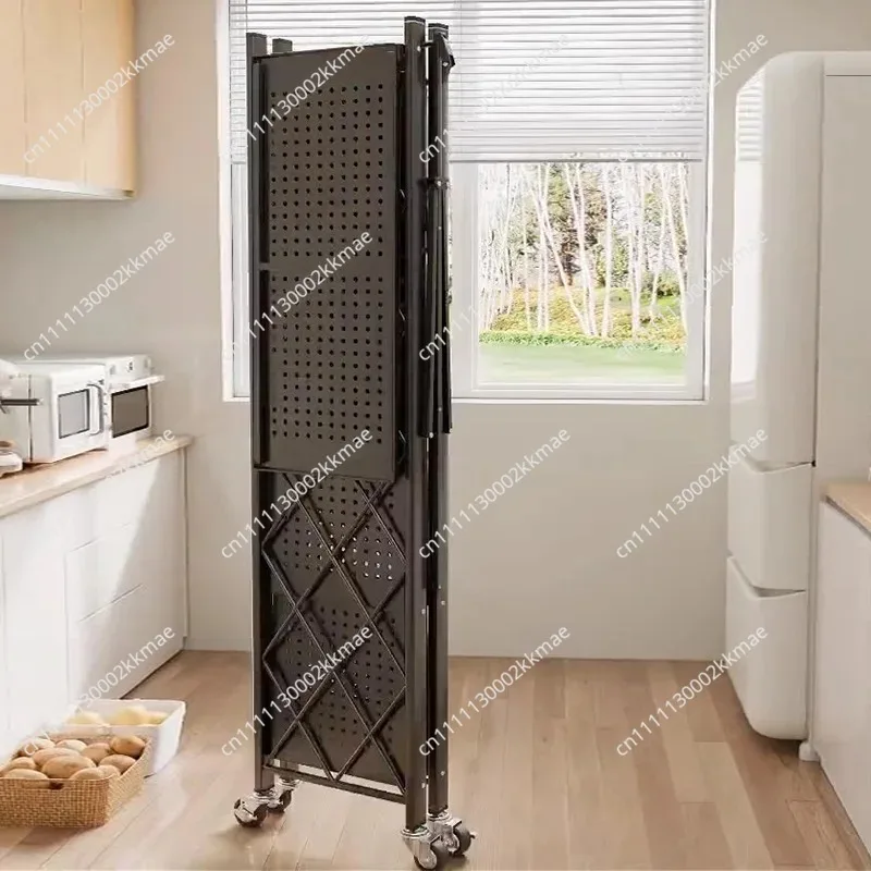 Household Installation-free Simple Folding Rack Kitchen Floor Removable Storage Rack Wrought Iron Multi-layer Storage Racks